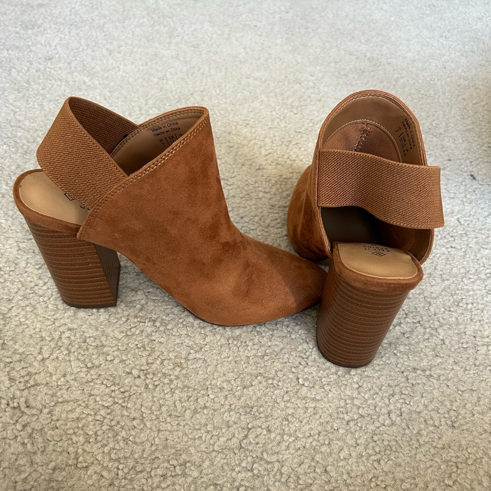 New Call it spring shoes - brown booted heels (size 7)